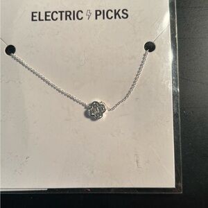 Electric Family Silver Floral Pendant Necklace